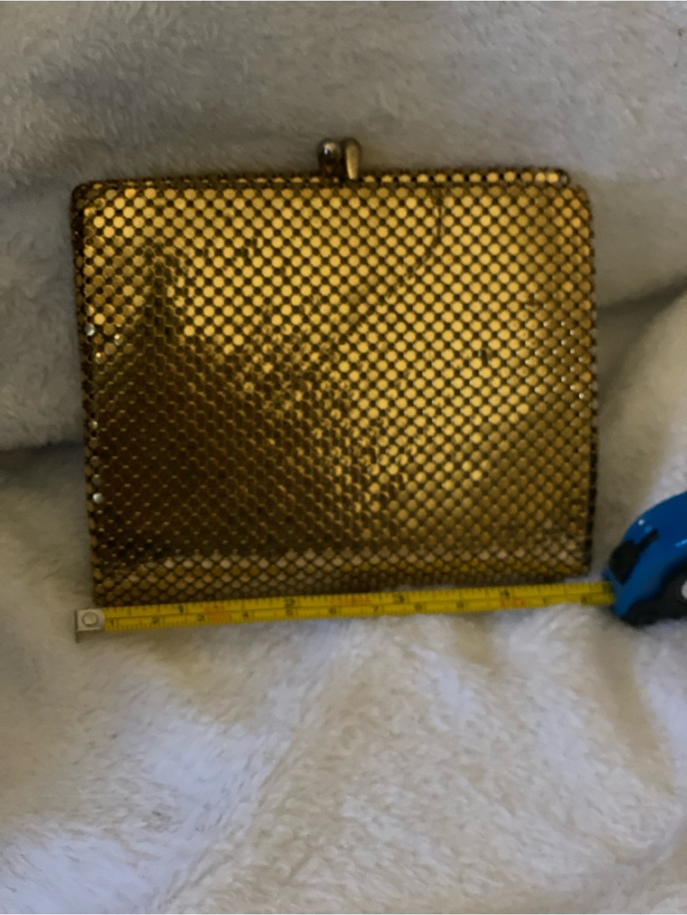 Gold Mesh Evening Clutch - Women's Bag